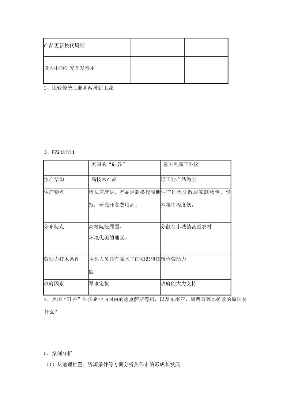 高中地理 4.3 传统工业区与新工业区（第3课时）学案 新人教版必修2-新人教版高一必修2地理学案_第2页