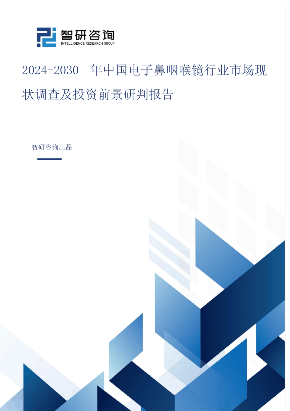 2024-2030年中国电子鼻咽喉镜行业市场现状调查及投资前景研判报告_第1页