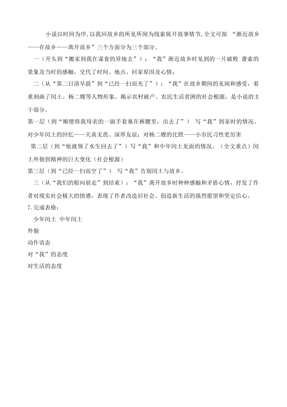 语文版语文九年级下册 故乡(1)_第3页