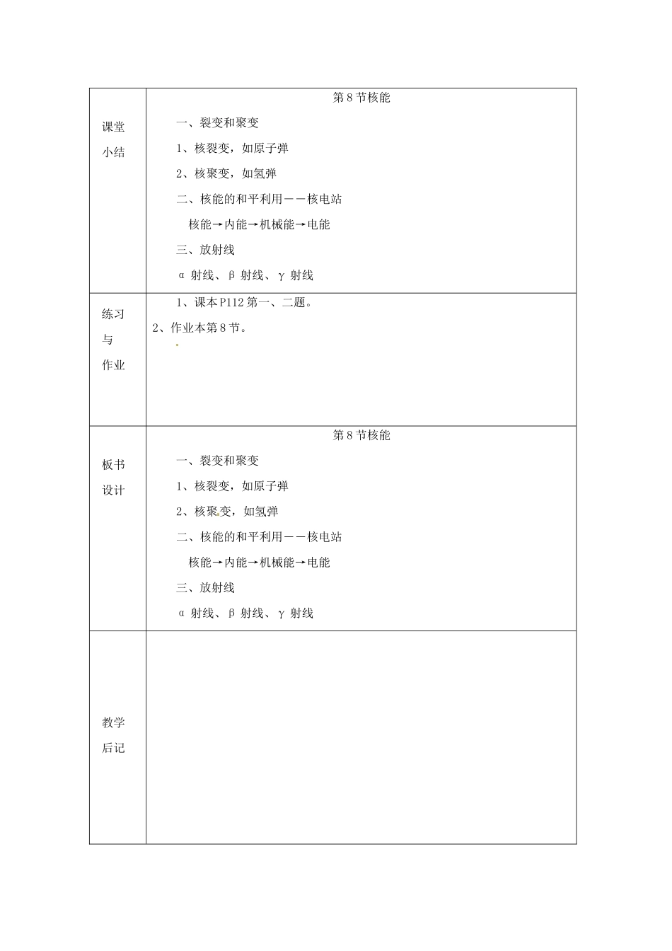 浙江省绍兴县杨汛桥镇中学九年级科学上册《3.8核能的利用》教案 浙教版_第3页