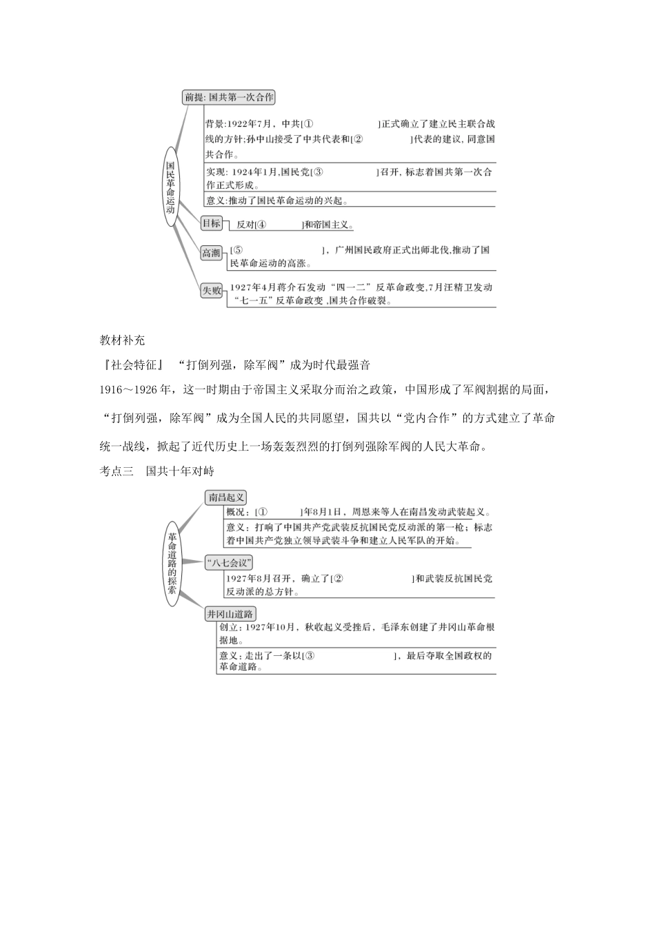 高考历史一轮复习 第三单元 内忧外患与中华民族的奋起和中国新民主主义革命 第10讲 新民主主义革命与中国共产党(一)学案 岳麓版-岳麓版高三全册历史学案_第2页