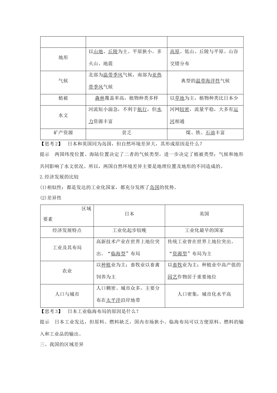 高中地理 第一章 区域地理环境与人类活动 1.2 自然环境和人类活动的区域差异学案 鲁教版必修3-鲁教版高一必修3地理学案_第2页