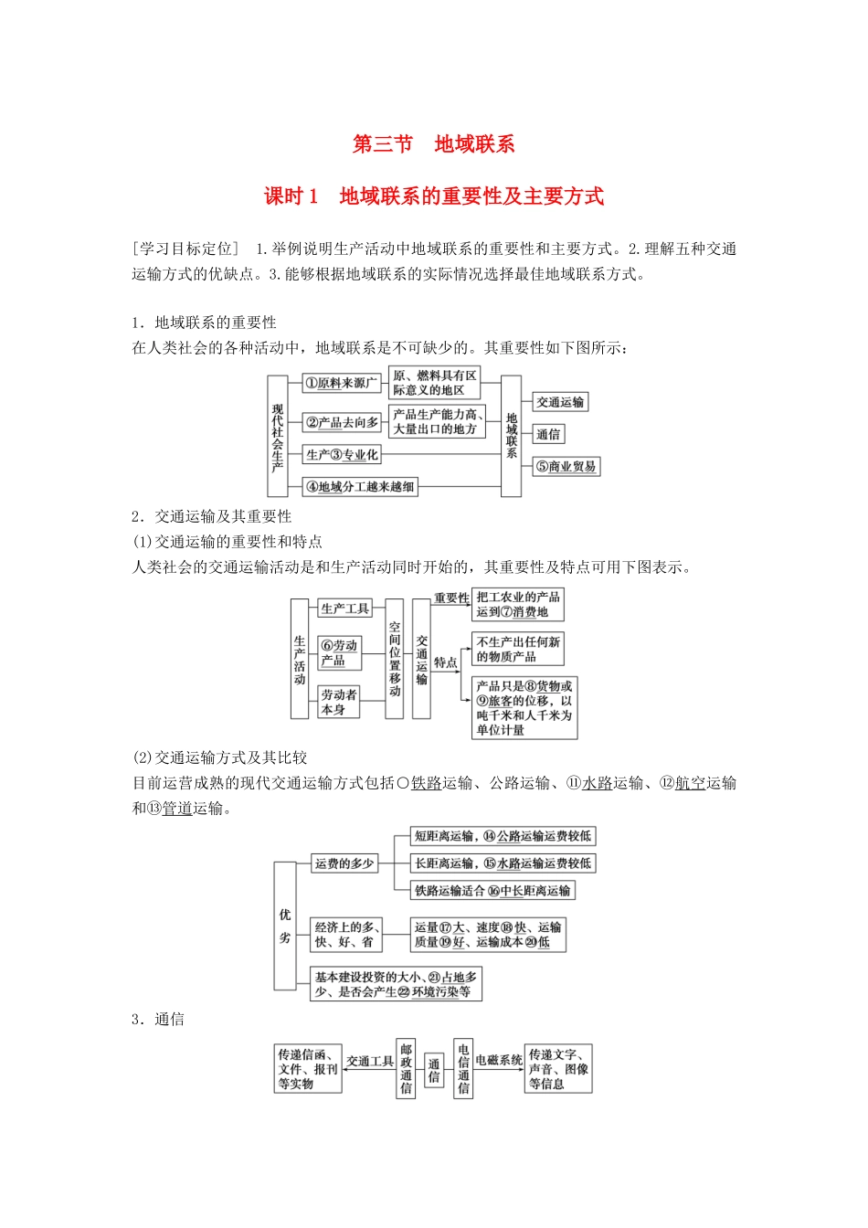 高中地理 第三章 第三节 地域联系（课时）学案 图版必修21-人教版高一必修2地理学案_第1页