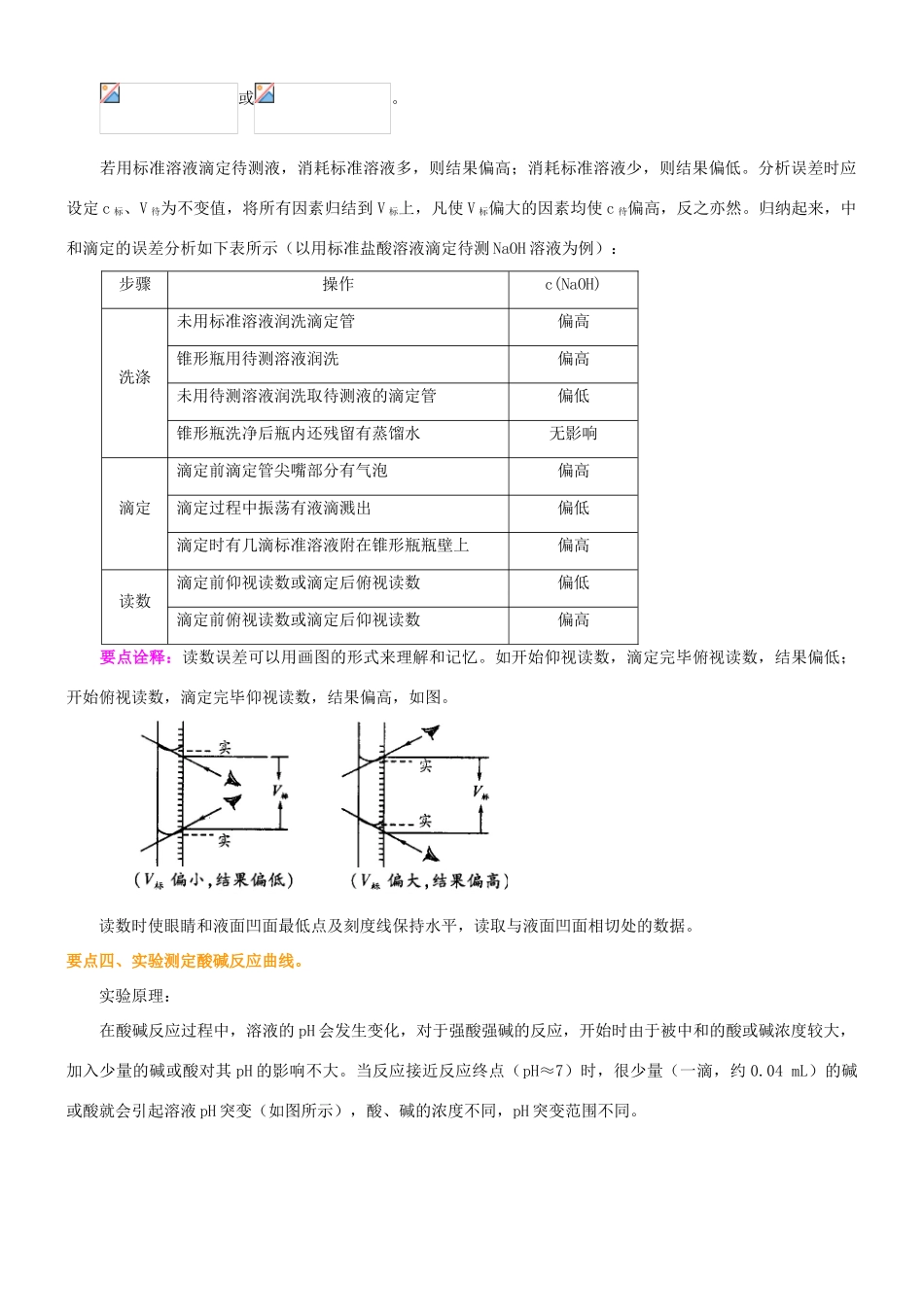 高中化学 酸碱中和滴定（提高）知识讲解学案 新人教版选修4-新人教版高二选修4化学学案_第3页