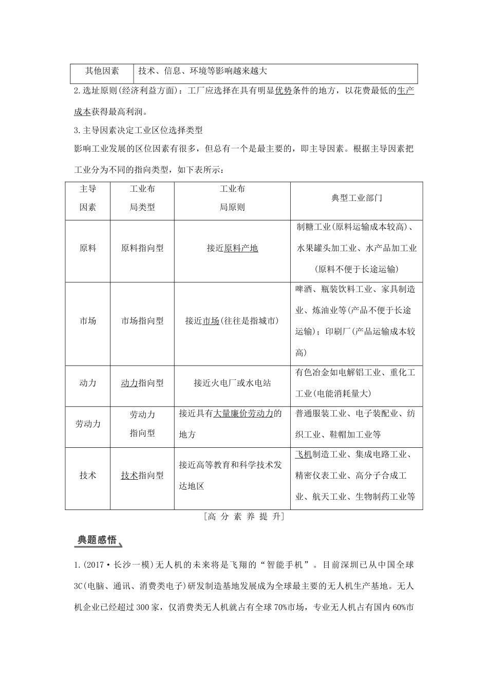 高考地理总复习 第8单元 第三节 工业区位因素学案 鲁教版-鲁教版高三全册地理学案_第2页