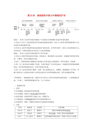 高考历史大一轮复习 第七单元 工业文明的崛起 第20讲 新航路的开辟与早期殖民扩张学案 岳麓版必修2-岳麓版高三必修2历史学案