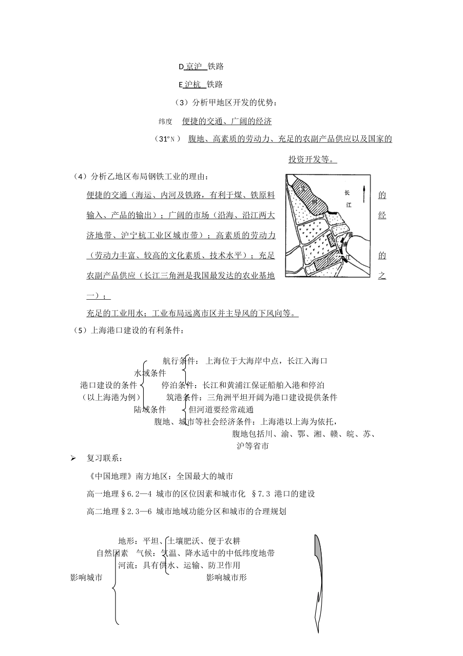 高中地理§12.1 建设上海浦东新区的地理背景 学案（二十七）_第2页