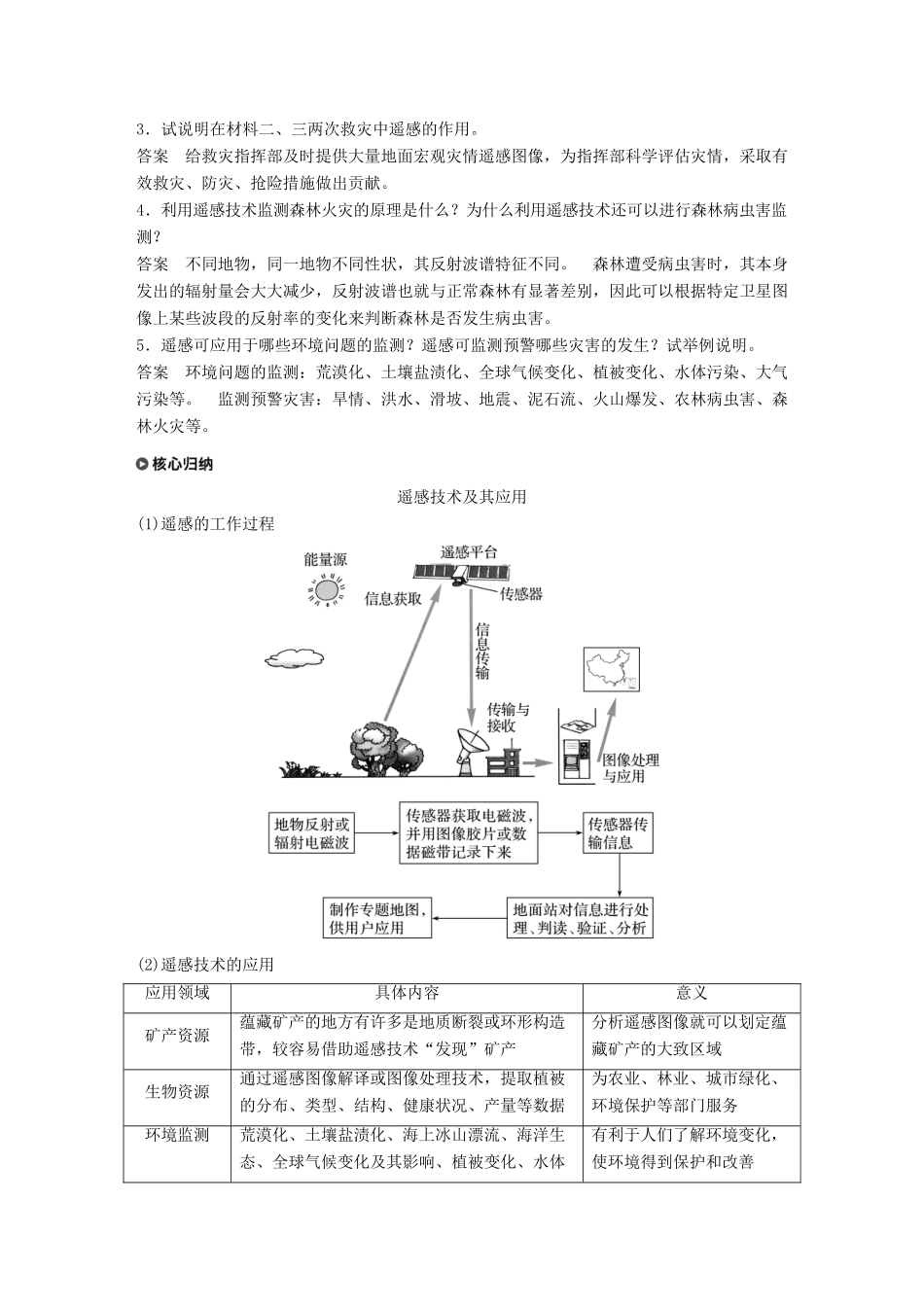 高中地理 第三章 地理信息技术的应用 第二节 遥感技术的应用学案 湘教版必修3-湘教版高一必修3地理学案_第3页