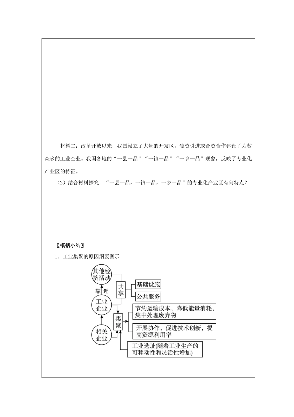 高中地理 第三章 区域产业活动 3.3 工业区位因素与工业地域联系（第2课时）学案 湘教版必修2-湘教版高一必修2地理学案_第3页