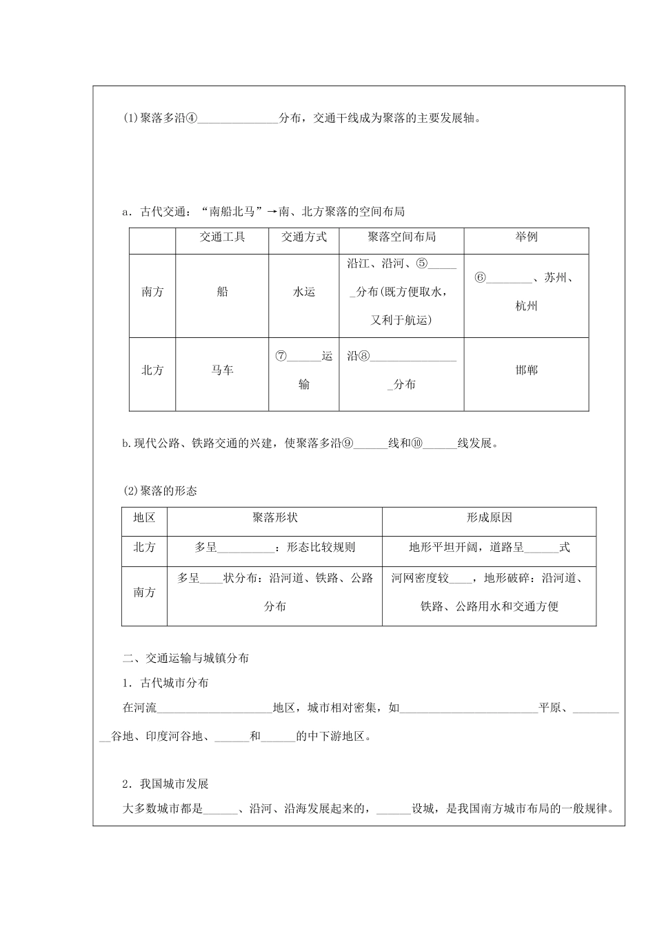 高中地理 第三章 区域产业活动 3.4 交通运输布局及其对区域发展的影响（第3课时）学案 湘教版必修2-湘教版高一必修2地理学案_第2页
