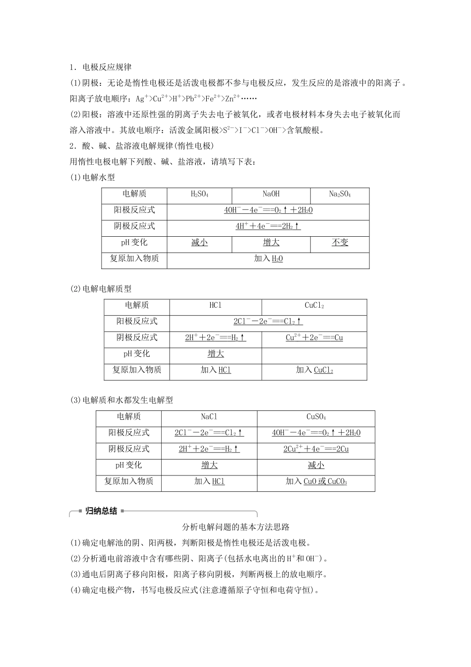 高中化学 第1章 第2节 第1课时 电解的原理学案（含解析）鲁科版选修4-鲁科版高中选修4化学学案_第3页