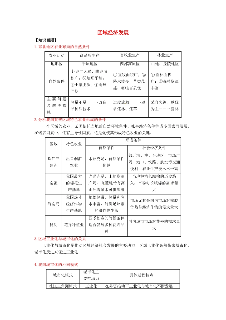高三地理一轮复习 区域经济发展学案（含解析）-人教版高三全册地理学案_第1页