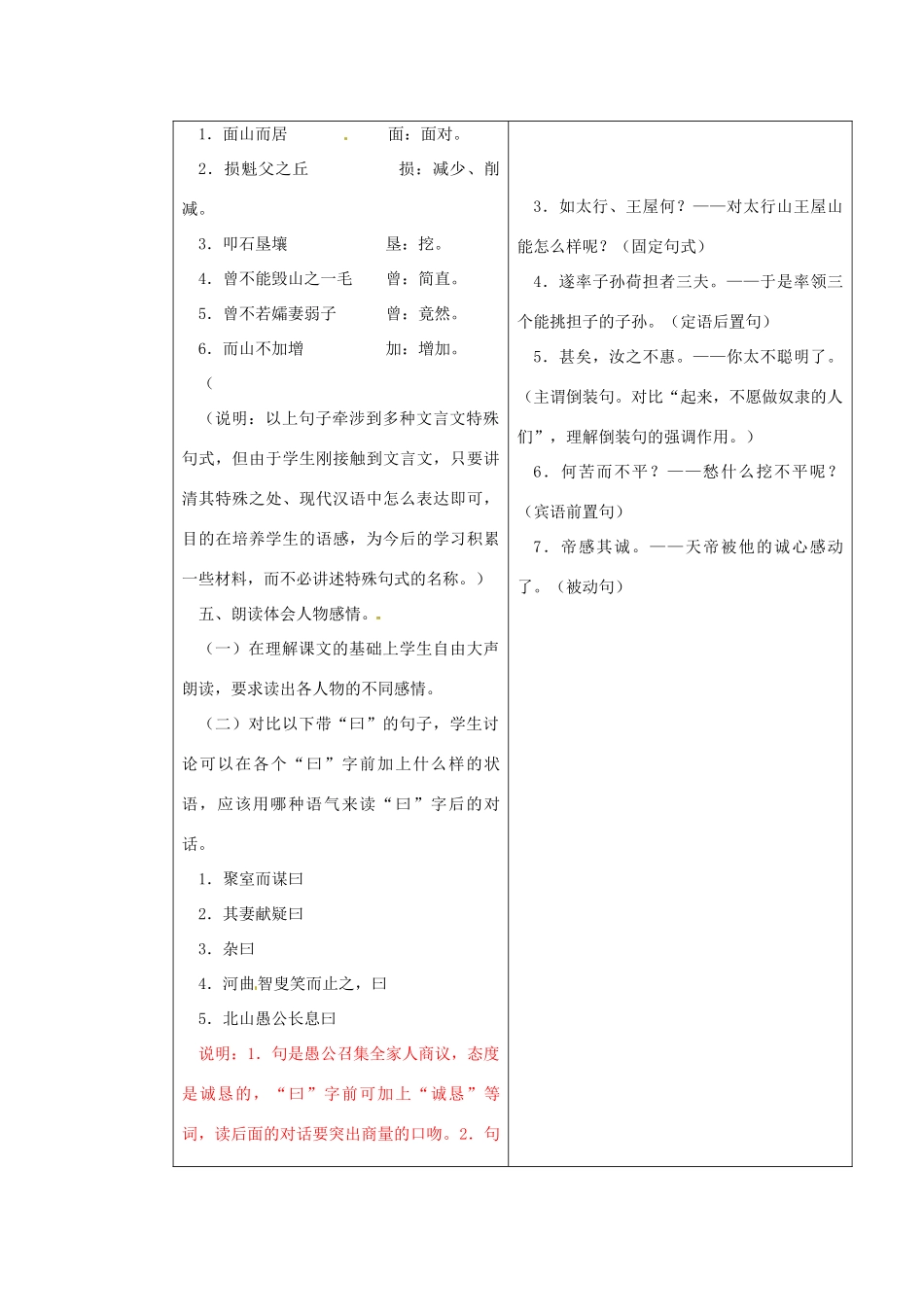九年级语文下册《23 愚公移山》教学设计 新人教版-新人教版初中九年级下册语文教案_第3页