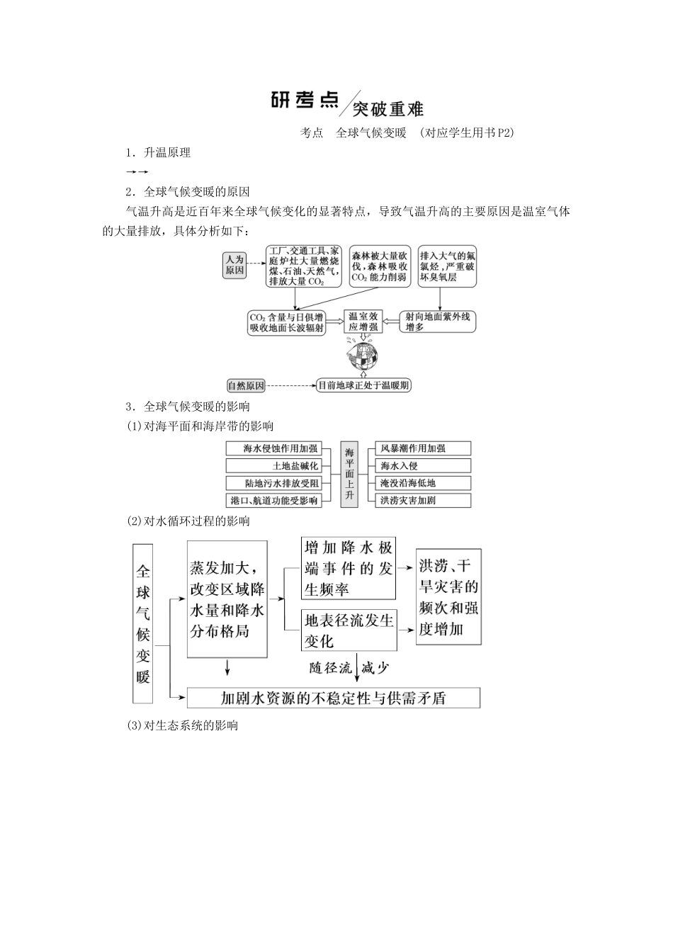 高考地理一轮复习 模块一 第四章 自然环境对人类活动的影响 第二讲 全球气候变化对人类活动的影响学案（含解析）中图版-中图版高三全册地理学案_第2页