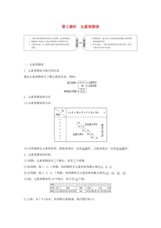 高中化学 第1章 原子结构与元素周期律 第2节 元素周期律和元素周期表 第2课时 元素周期表学案 鲁科版必修2-鲁科版高一必修2化学学案