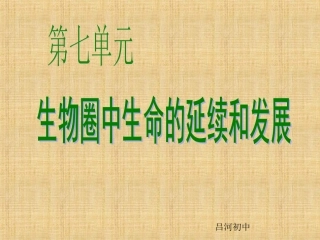 生物圈中生命的延续和发展复习肖鹏