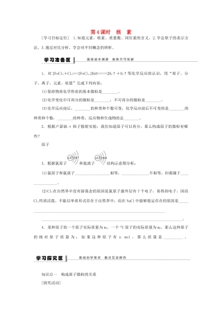 高中化学 1.1.4核素学案 新人教版必修2-新人教版高一必修2化学学案