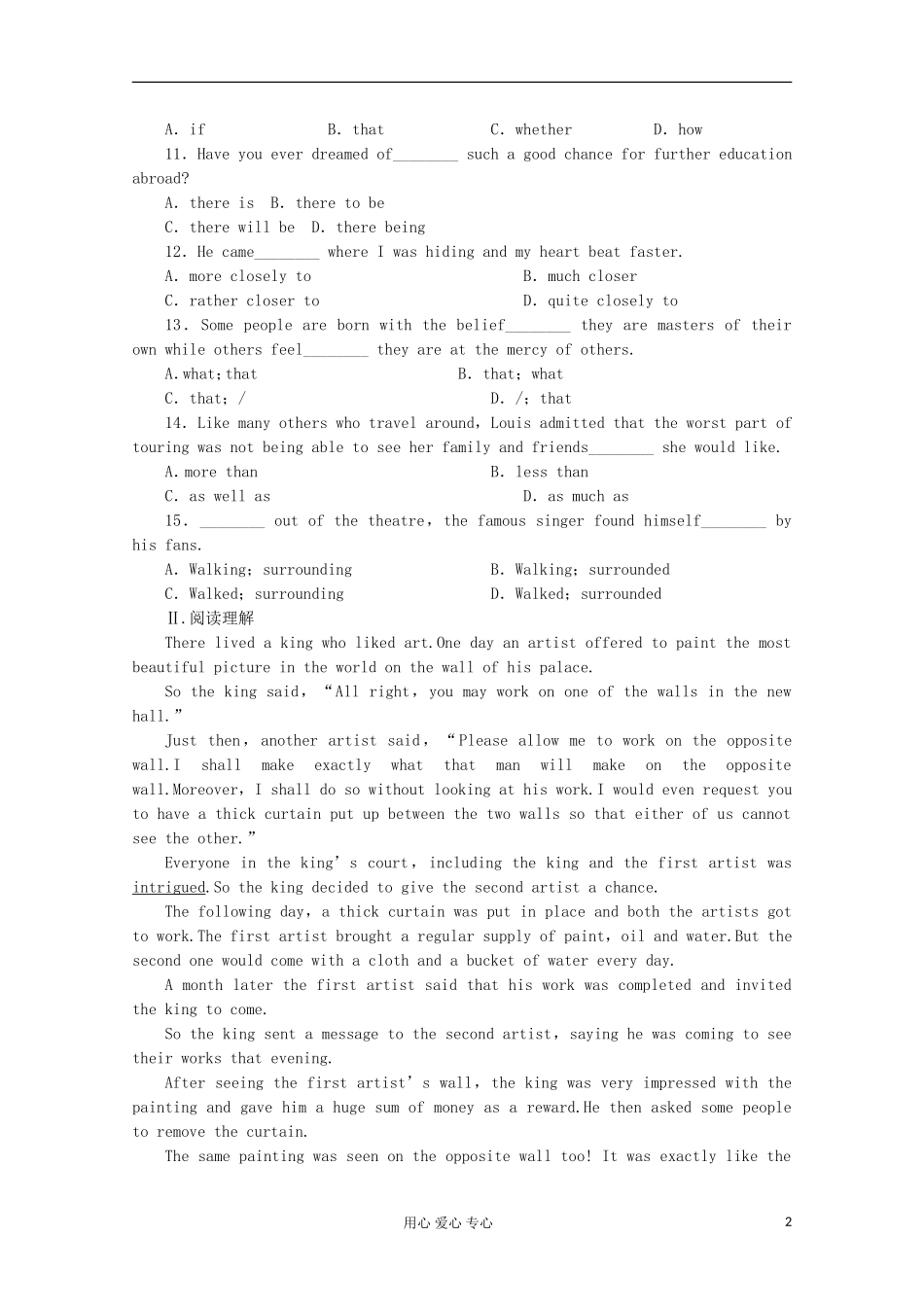 2013届高考英语备考一轮复习-Book3-Unit-5《Canada—-“The-True-North”》练习-新人教版_第2页