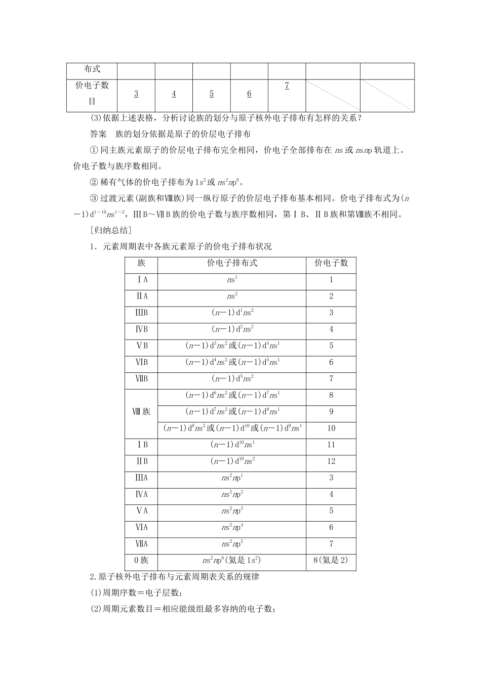 高中化学 第1章 原子结构 第2节 第2课时 核外电子排布与元素周期表、原子半径学案 鲁科版选修3-鲁科版高二选修3化学学案_第2页