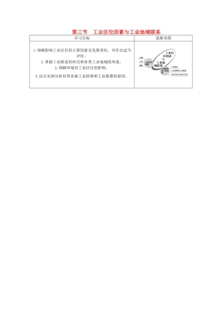 高中地理 第三章 区域产业活动 第三节 工业区位因素与工业地域联系（第1课时）工业区位因素学案 湘教版必修2-湘教版高一必修2地理学案