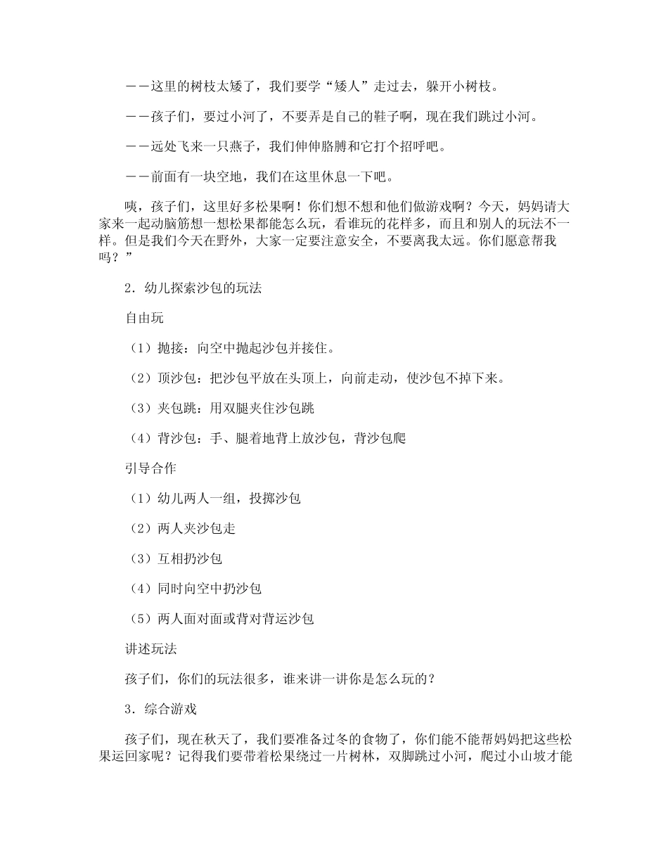 《好玩的沙包》幼儿园教案 _第2页