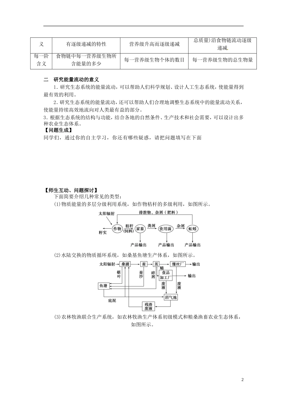 河北省唐山市开滦第二中学高中生物 5.2.2 生态系统的能量流动导学案 新人教版必修3_第2页