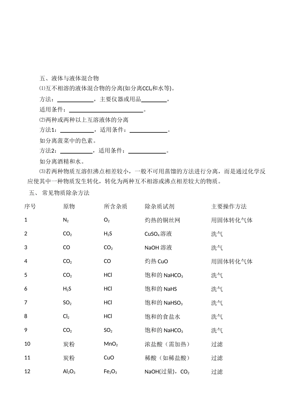高三化学一轮复习学案：考点55 物质的分离与提纯_第2页