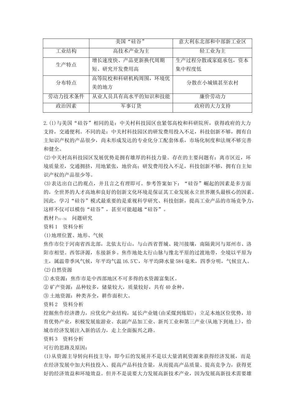 高中地理 第四章 工业地域的形成与发展本章归纳整合学案 新人教版必修2-新人教版高一必修2地理学案_第3页