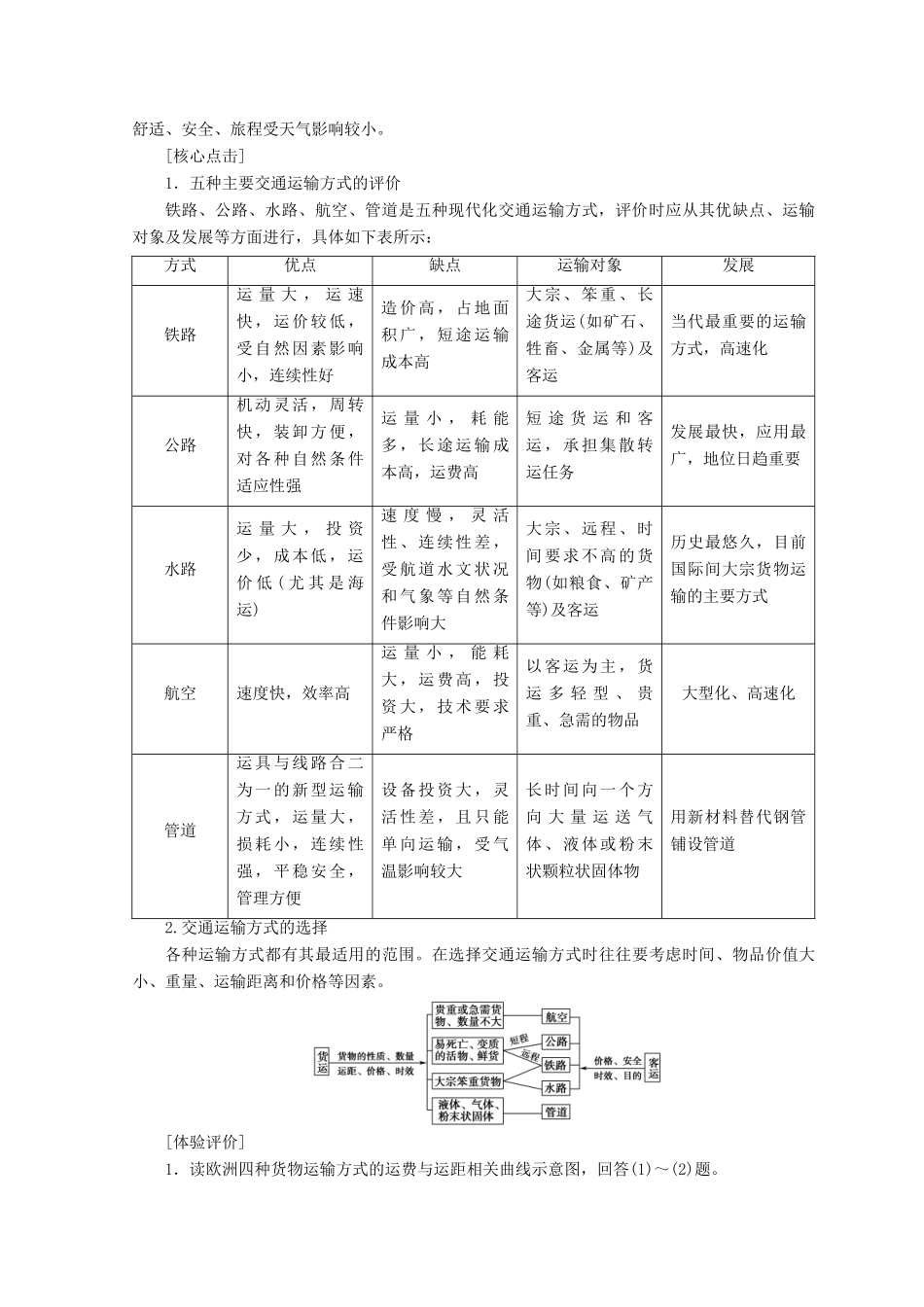 高中地理 第4单元 人类活动与地域联系 第1节 人类活动地域联系的主要方式学案 鲁教版必修2-鲁教版高一必修2地理学案_第3页