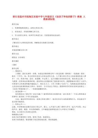 浙江省温州市瓯海区实验中学七年级语文《盲孩子和他的影子》教案 人教新课标版