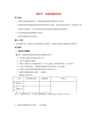 高中地理 第一章 行星地球 1.4 地球的圈层结构导学案 新人教版必修1-新人教版高一必修1地理学案