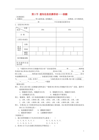 河北省邯郸四中高二生物《2.3核酸》学案