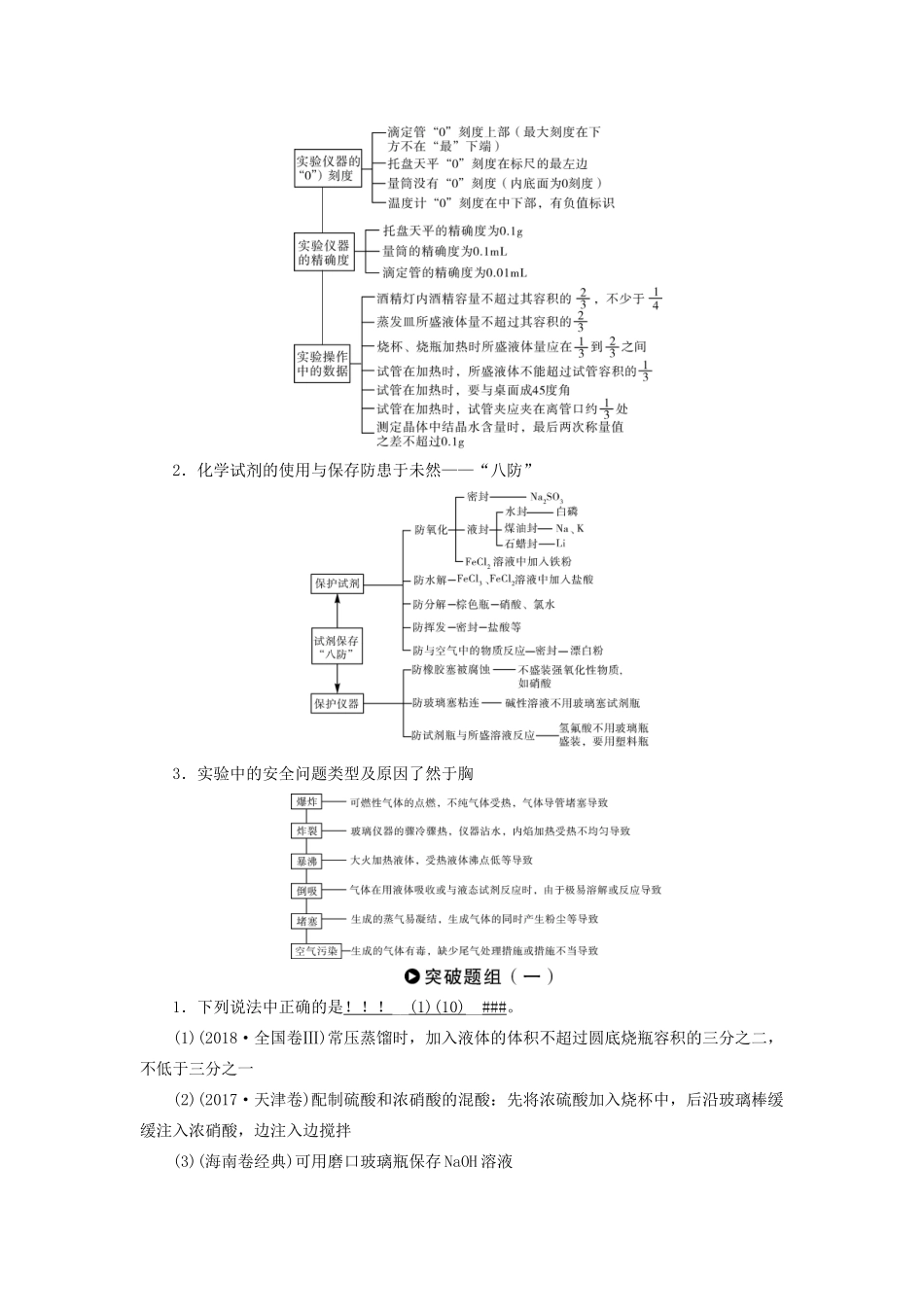 高考化学二轮复习 第1部分 第13讲 化学实验基础学案-人教版高三全册化学学案_第2页