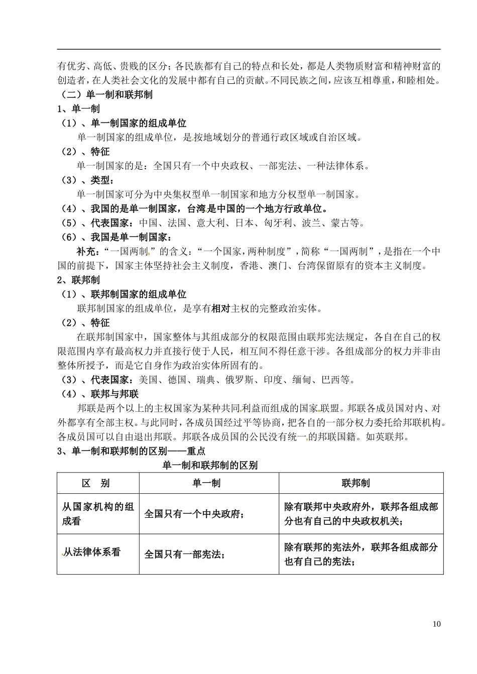 湖南省蓝山二中高中政治 1-3 题现代国家的结构形式教案 新人教版选修3_第2页