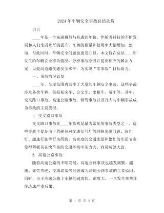 2024年车辆安全事故总结欣赏