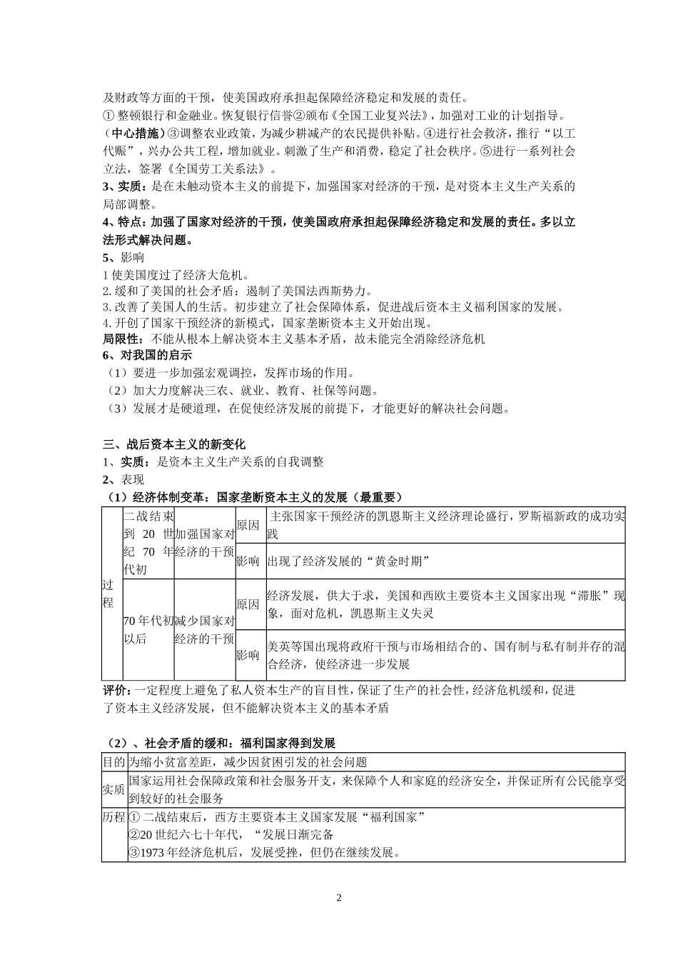 文科第六单元世界资本主义经济政策的调整_第2页