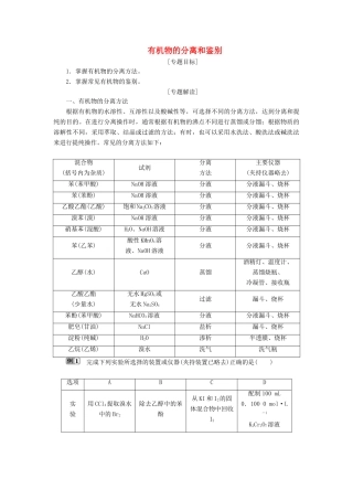 高中化学 第四章 生命中的基础有机化学物质 微专题突破4 有机物的分离和鉴别学案 新人教版选修5-新人教版高二选修5化学学案