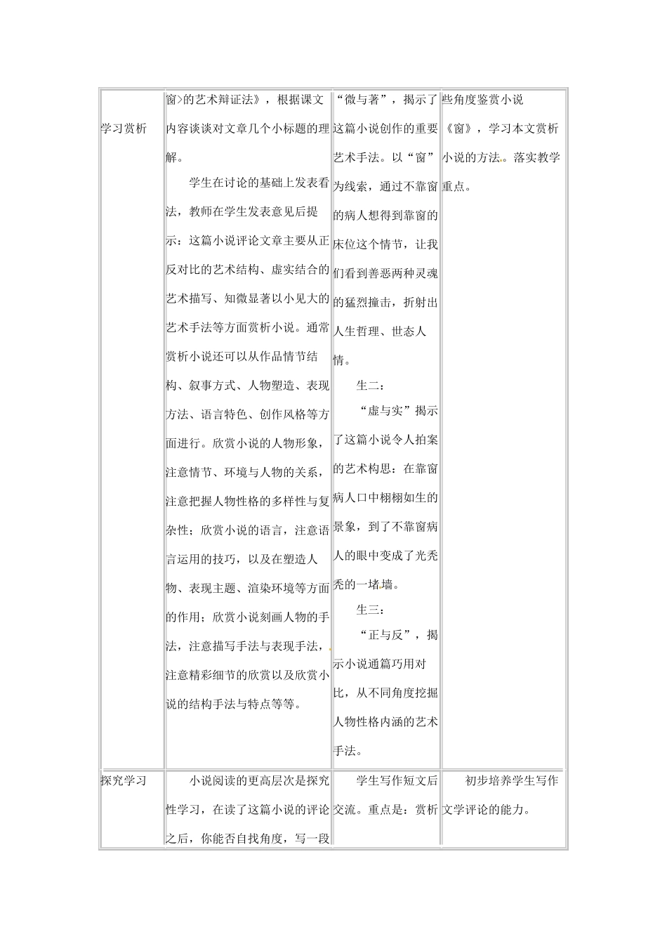 九年级语文下册第七单元40《_窗_的艺术辩证法》教案上海五四制版_第3页