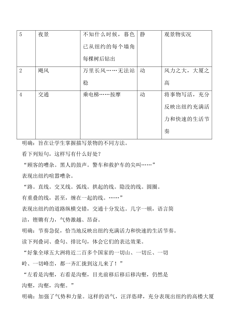 语文版八年级语文走进纽约教案_第3页