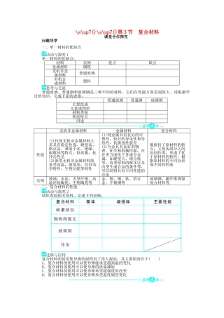 高中化学 第四章 元素与材料世界 第3节 复合材料学案1 鲁科版必修1-鲁科版高一必修1化学学案