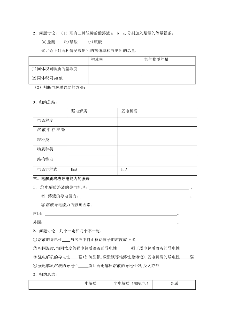 高三化学一轮复习 3.1.1弱电解质的电离平衡教学案 苏教版_第2页