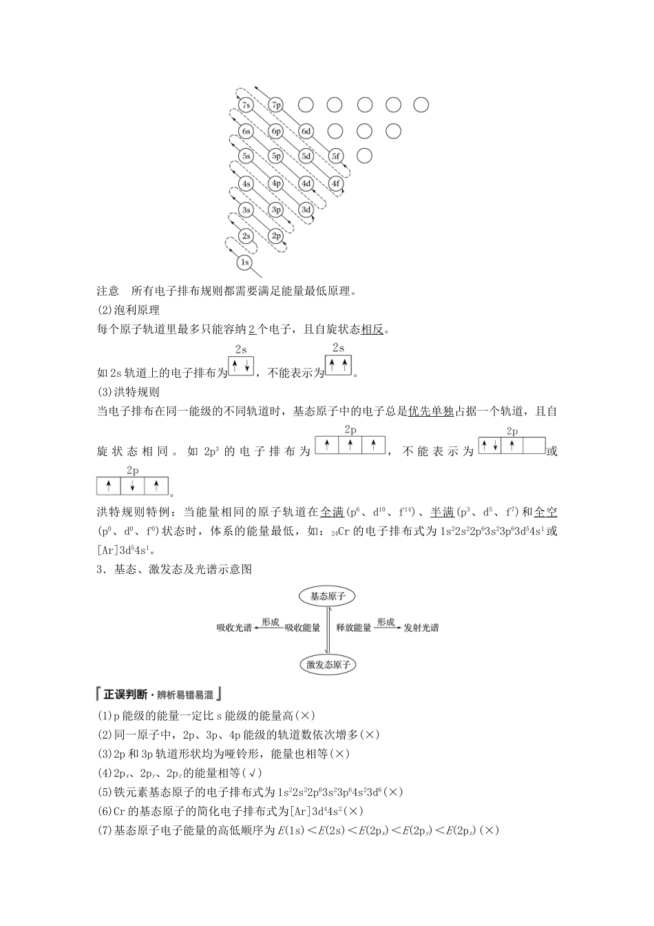 高考化学一轮复习 第十二章 有机化学基础 第37讲 原子结构与性质学案-人教版高三全册化学学案_第2页