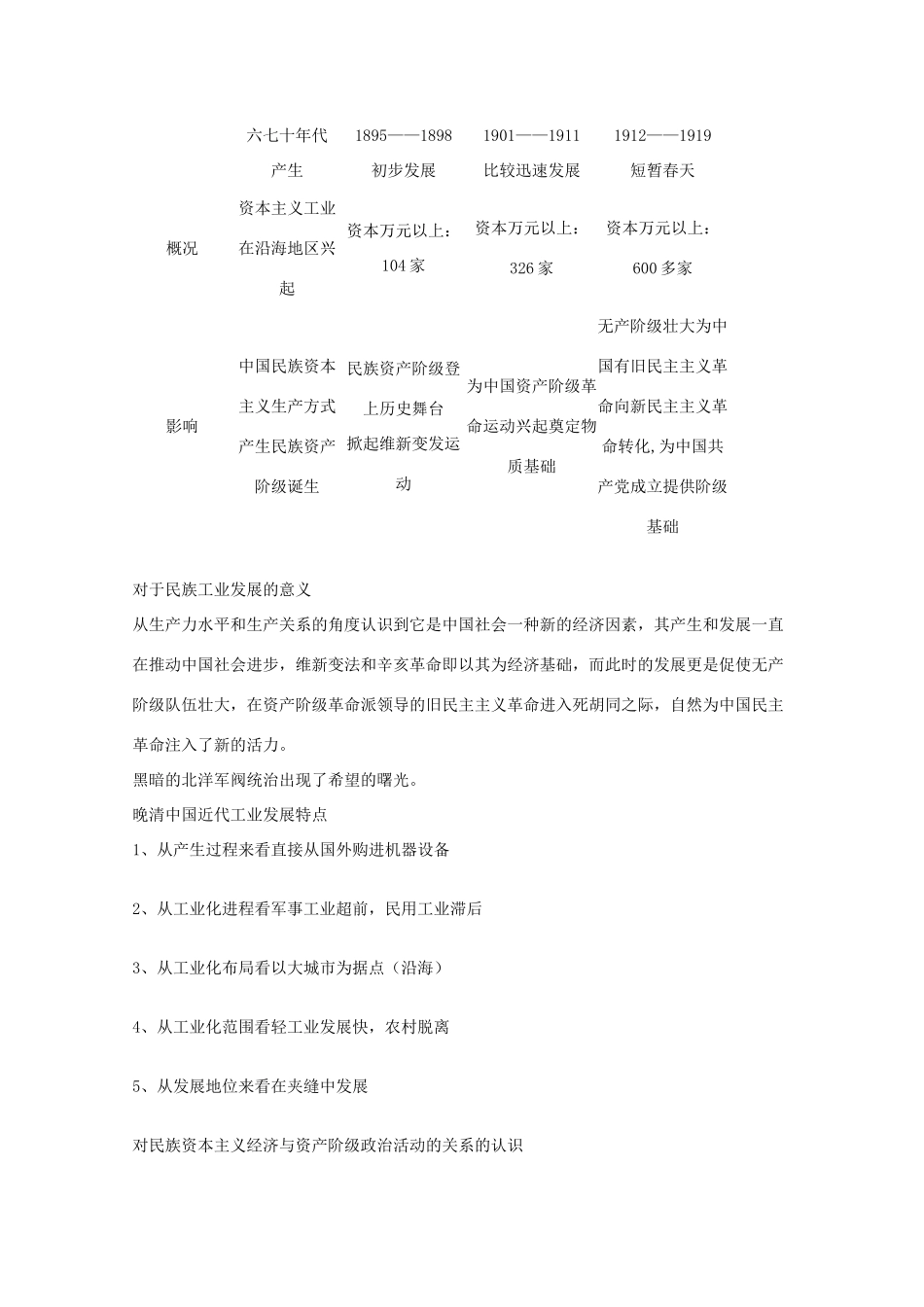 高一历史上册：4.3《中国民族资本主义的进一步发展》学案（旧人教版）_第3页