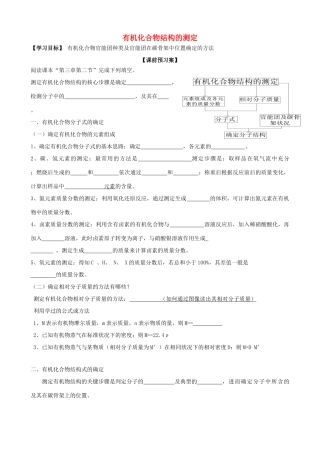 高考化学复习 有机分子式的确定学案-人教版高三全册化学学案