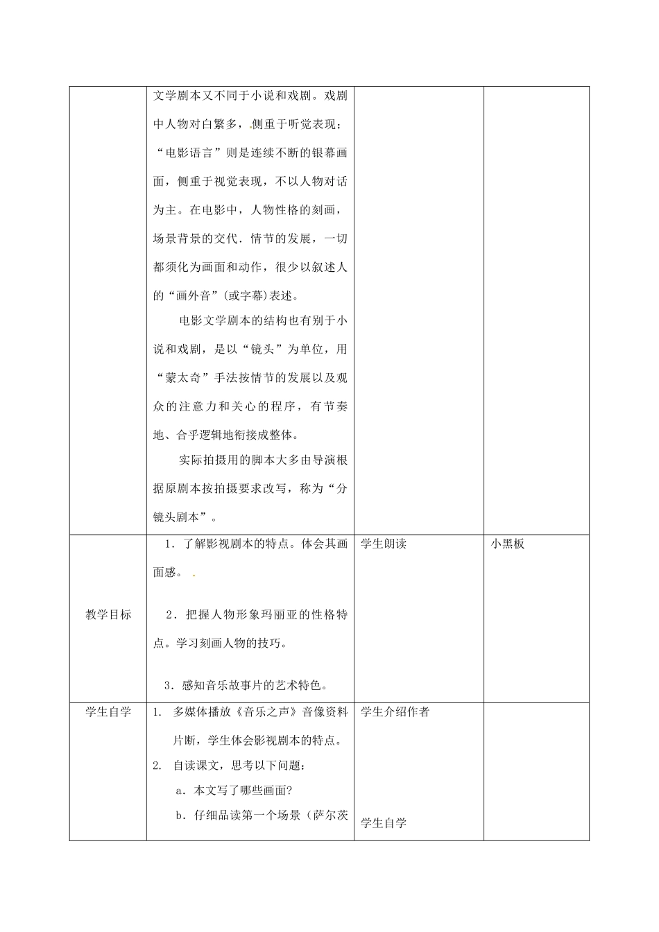 新疆精河县八十二团中学九年级语文下册《音乐之声》教学设计 新人教版_第3页