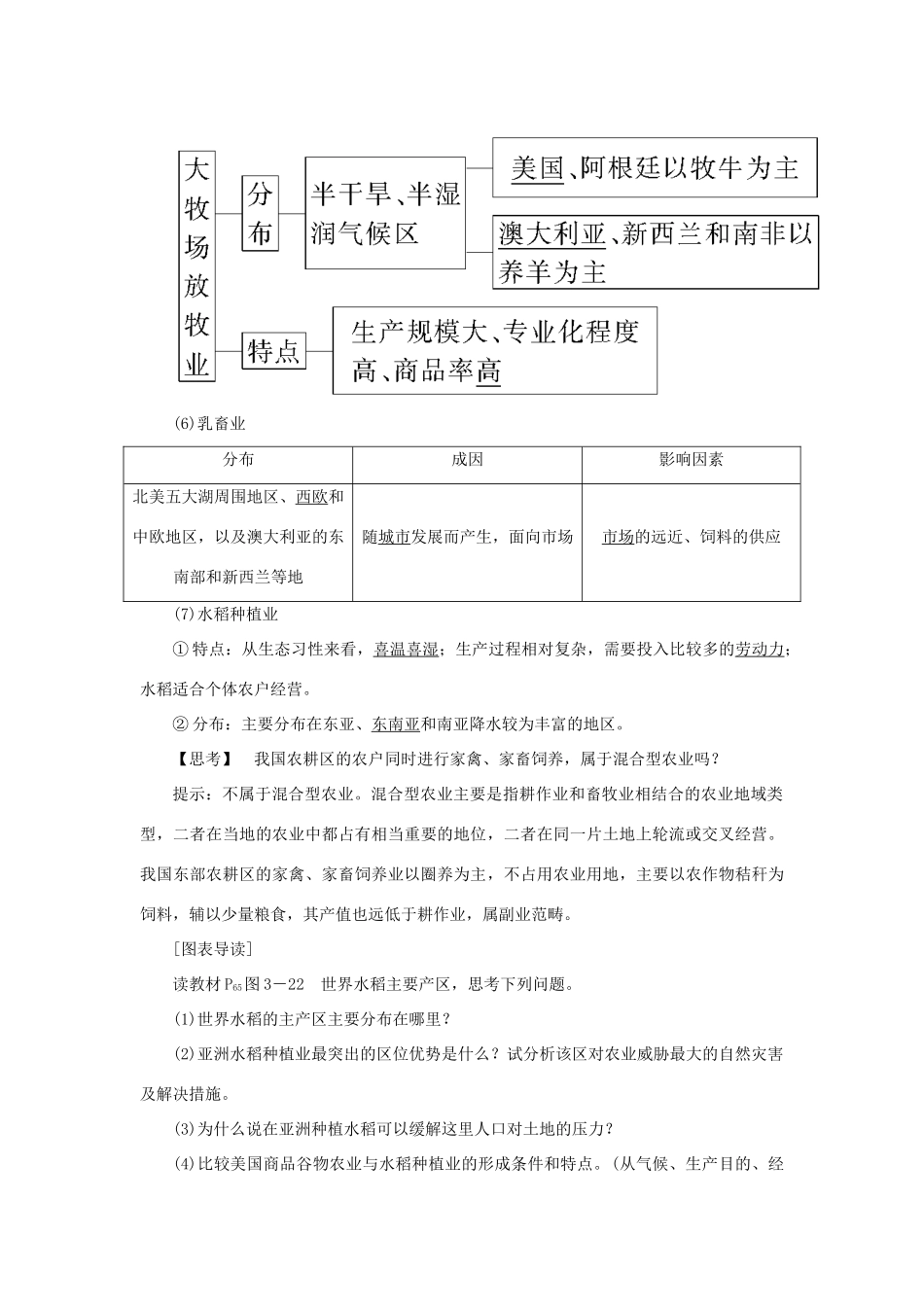 高中地理 第三章 区域产业活动 第二节 农业地域类型（第2课时）农业地域类型学案 湘教版必修2-湘教版高一必修2地理学案_第2页
