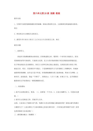 浙江省温州市第二十中学初中语文八年级语文上册 第六单元 第28课 观潮教案 新人教版