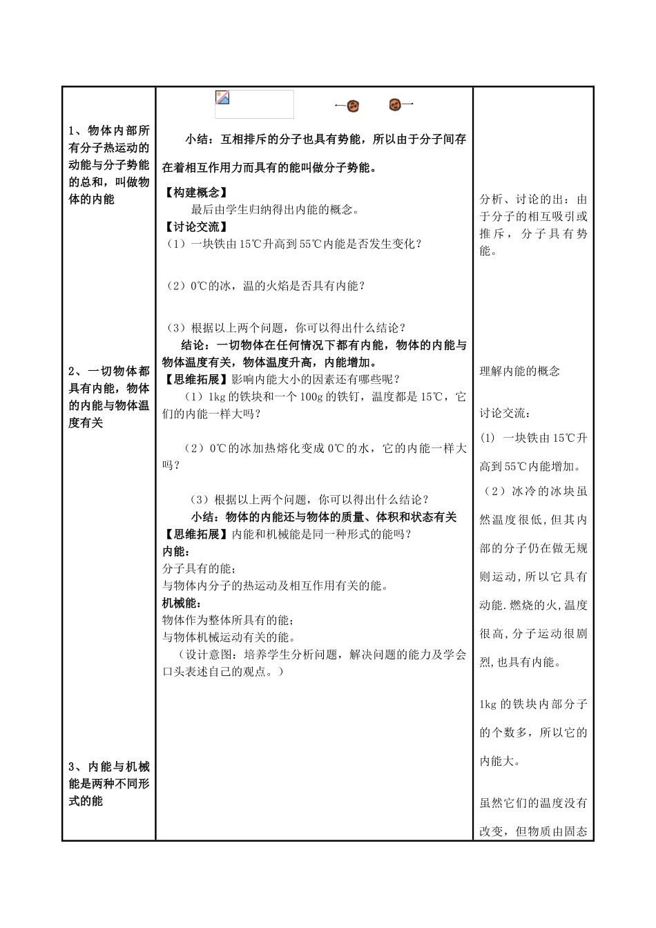 （水滴系列）九年级物理全册 第13章 内能 第2节 内能教案 （新版）新人教版-（新版）新人教版初中九年级全册物理教案_第3页