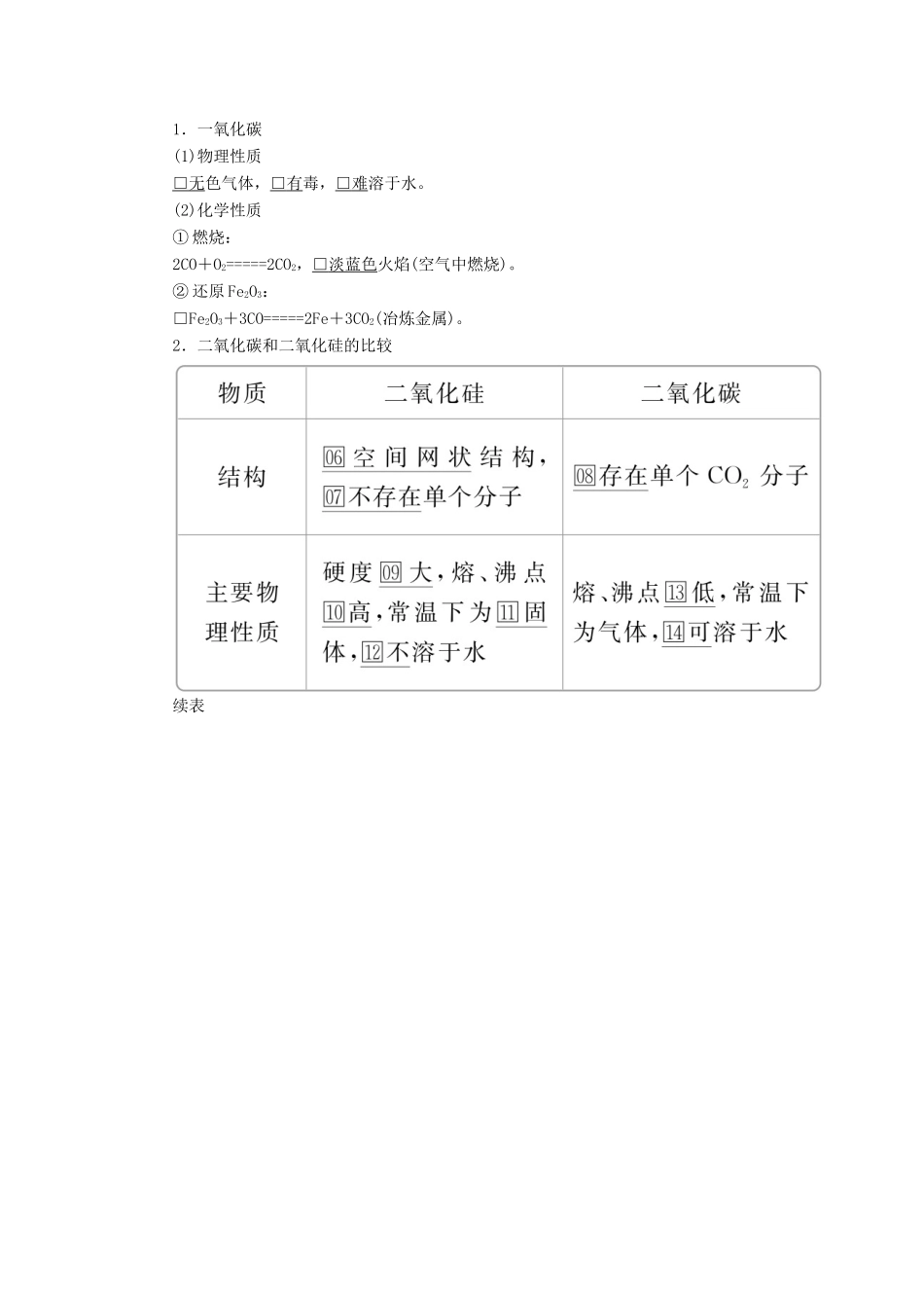 高考化学一轮总复习 第四章 第13讲 碳、硅及其重要化合物学案（含解析）-人教版高三全册化学学案_第3页