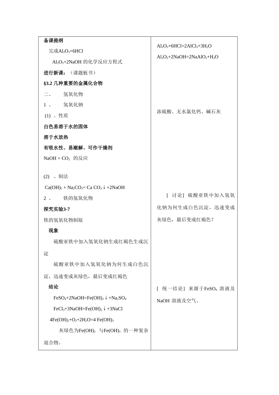 高中化学：3.2《几种重要的金属的化合物》学案-2（新人教版必修1）_第2页